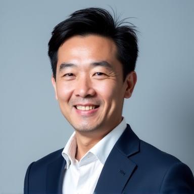 CEO 佐藤健二氏のプロフェッショナルなポートレート